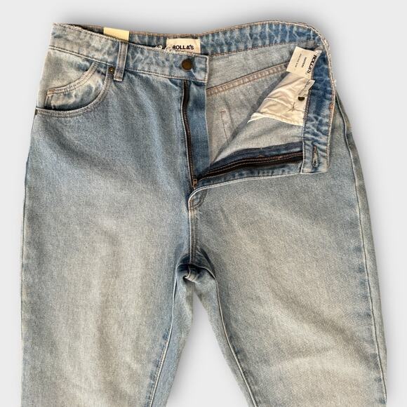 ROLLA'S Duster High Rise Slim Straight Jeans In Old Stone Size 31 - Picture 8 of 15